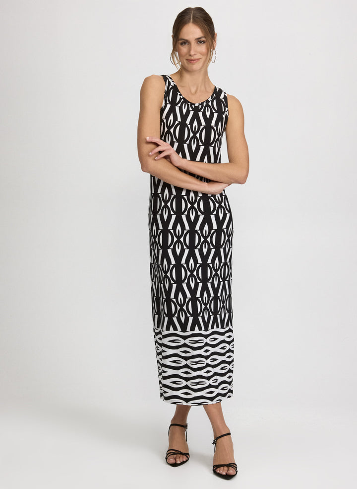 Contrast Geometric Print Dress