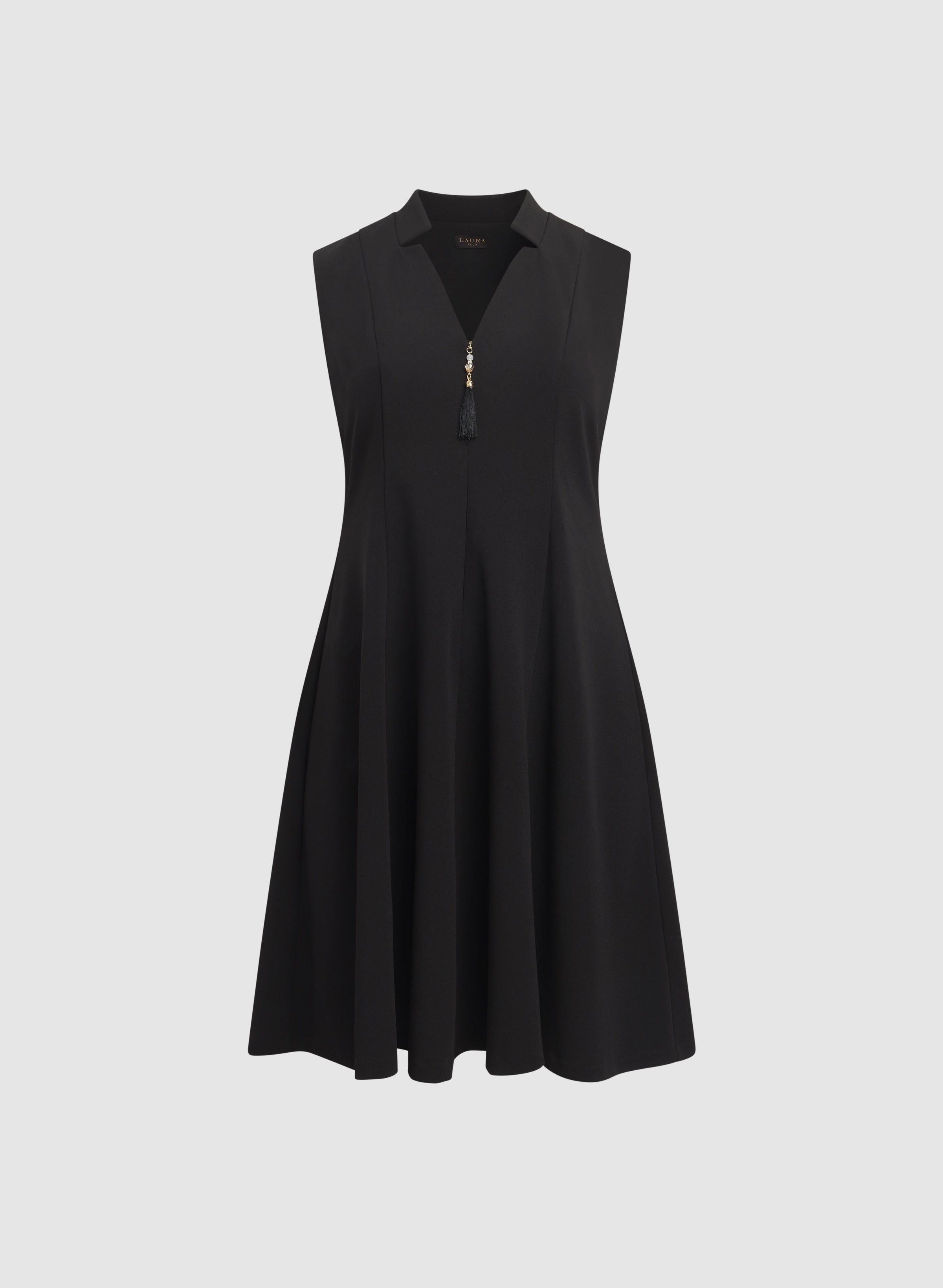 Zip-Up Tassel Detail Dress