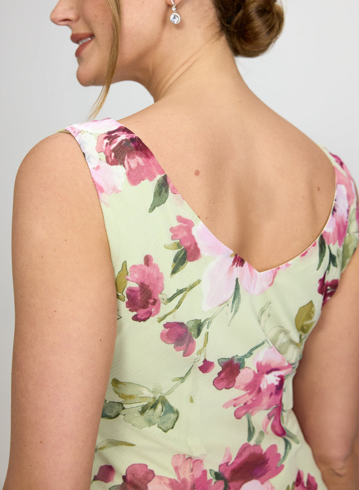 Floral Chiffon Midi Dress