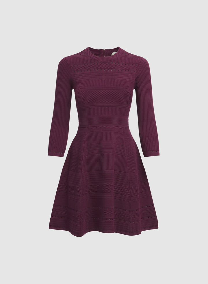 Pointelle Detail Knit Dress