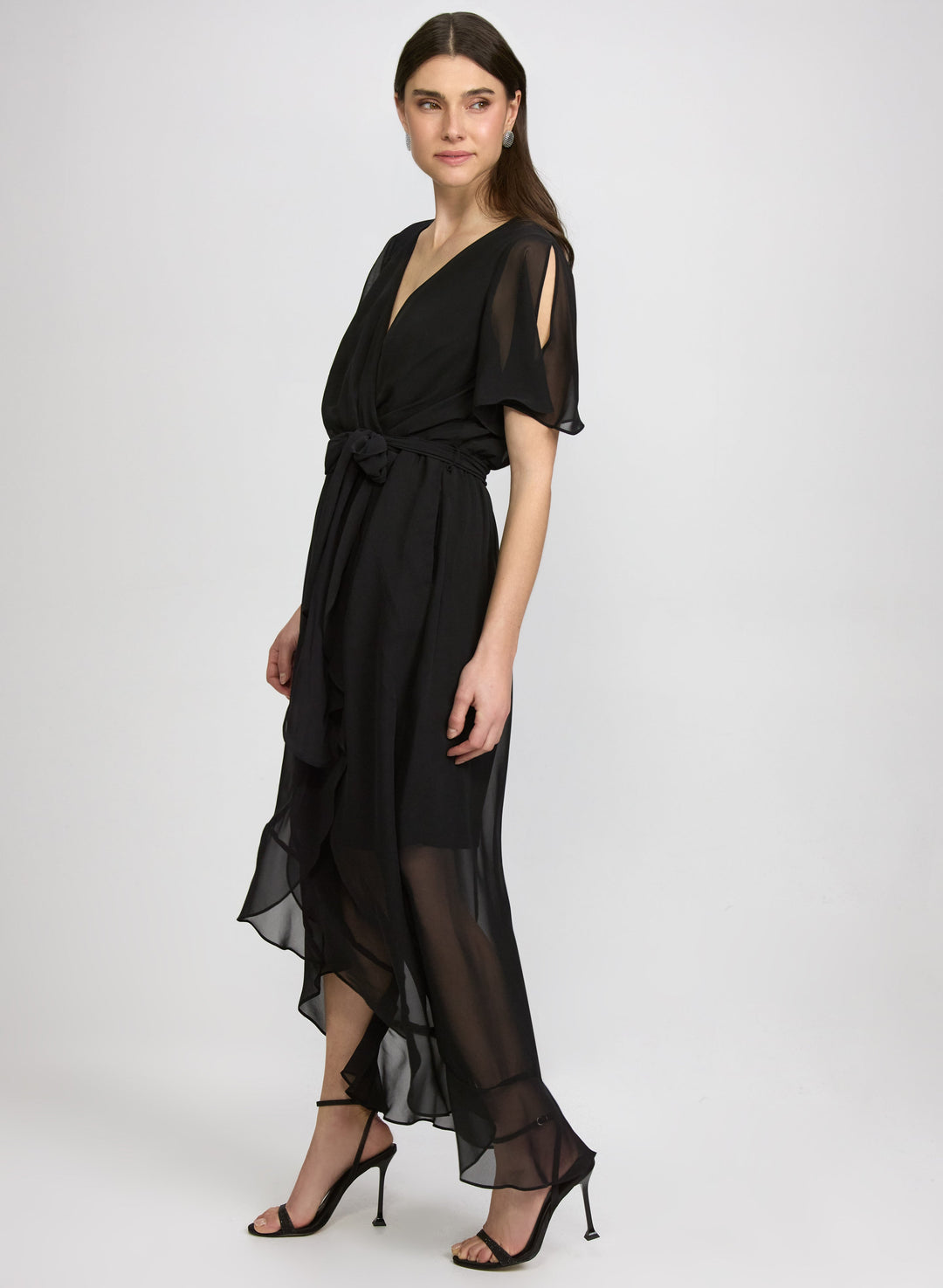 Chiffon Wrap-Style Dress