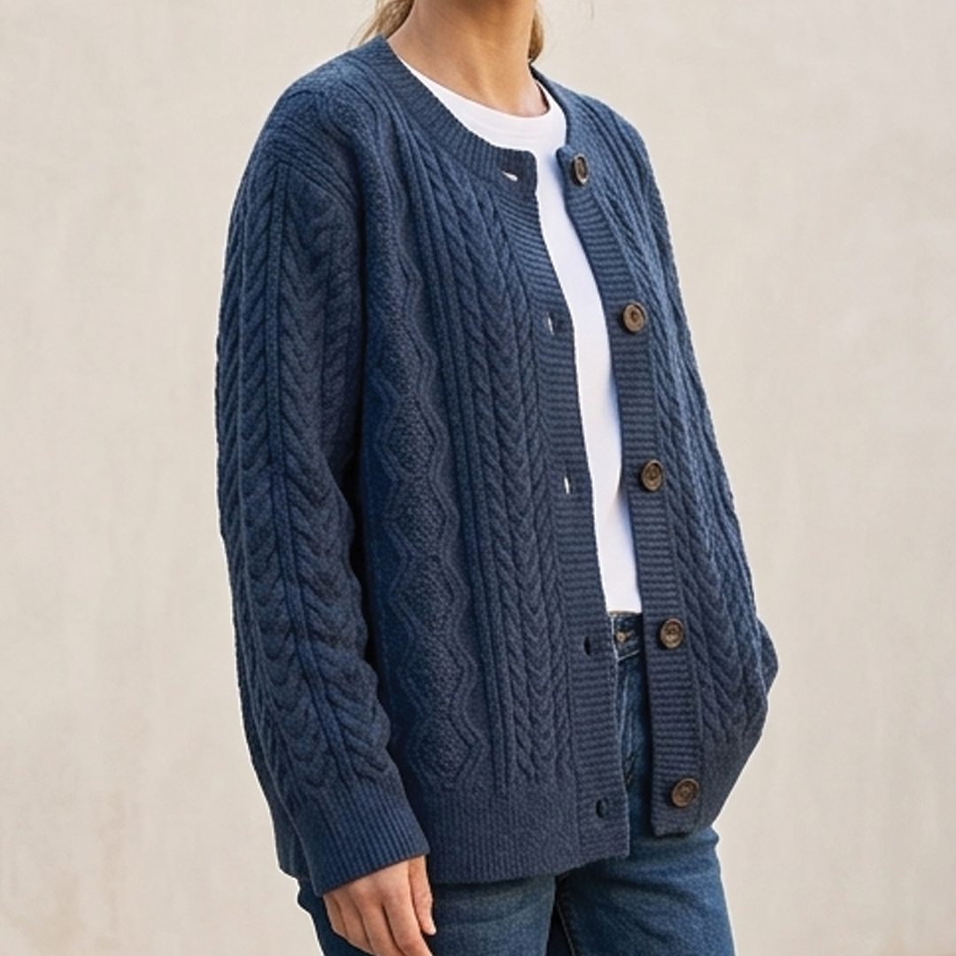 Audrey - Oversized Cable Knit Cardigan