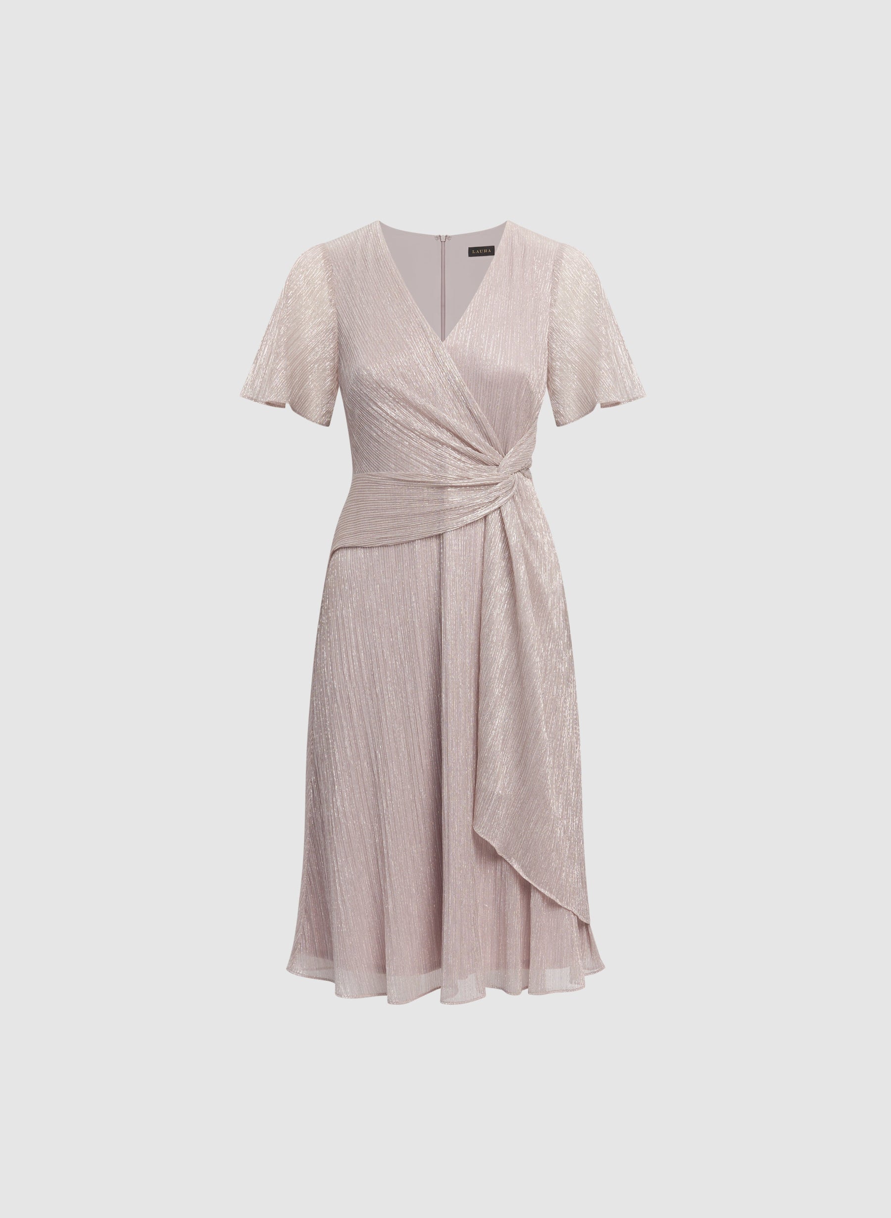 Metallic Plissé Dress