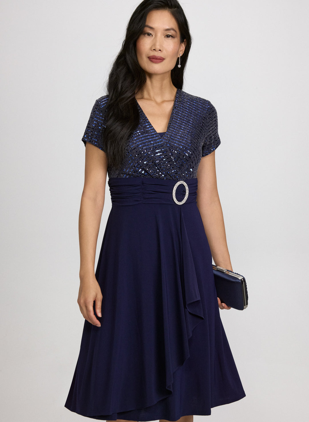 Sequin Wrap Dress