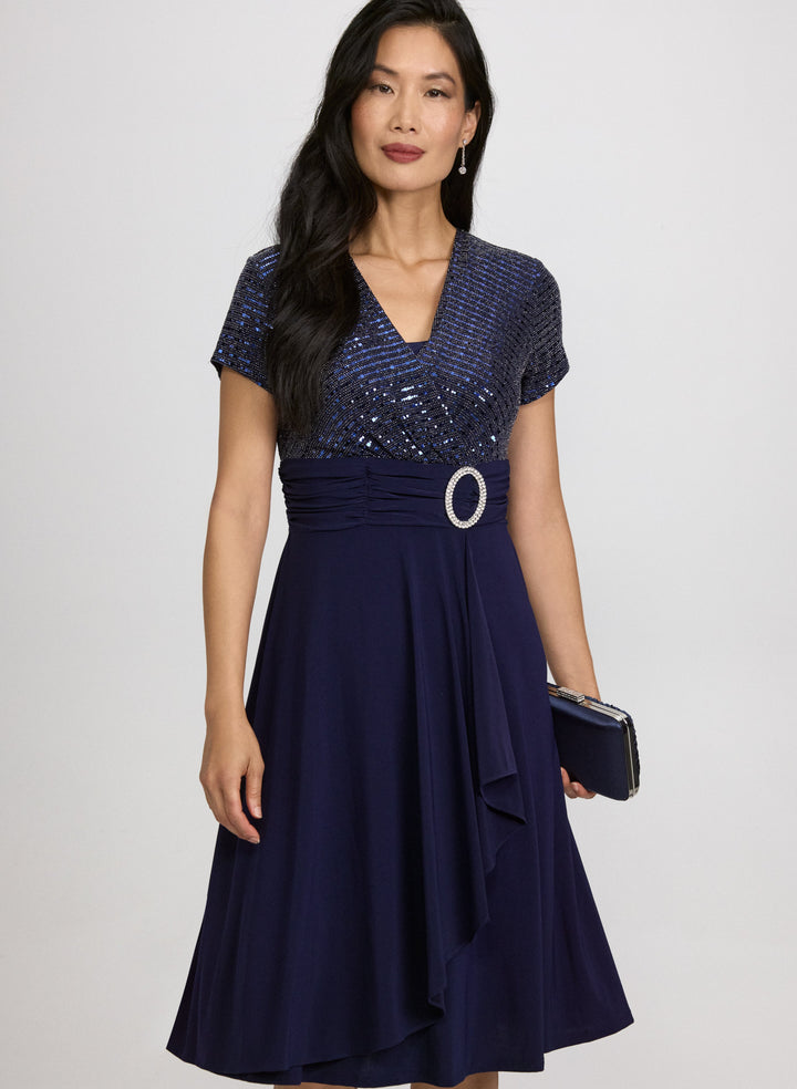 Sequin Wrap Dress