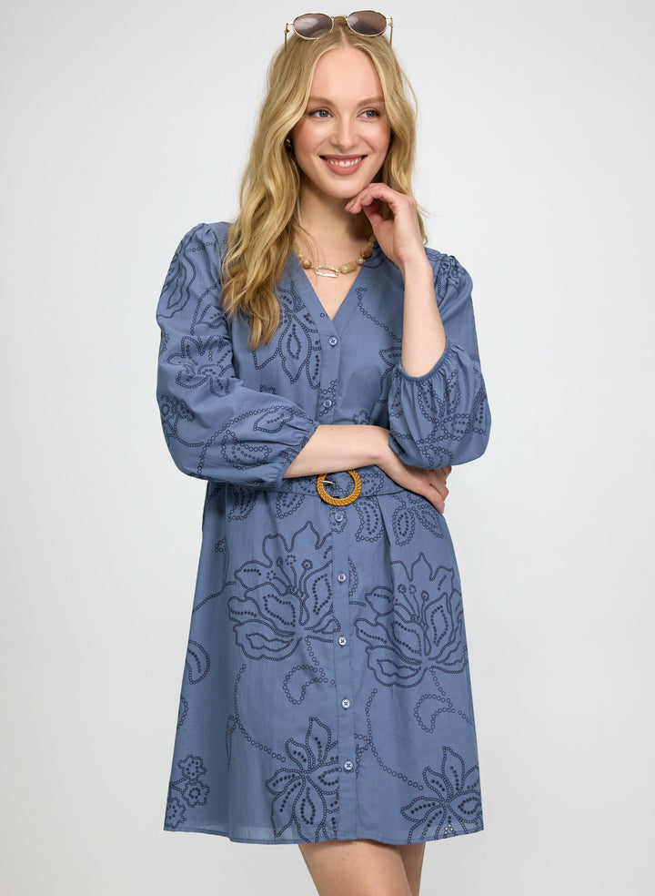 Belted Floral Dress