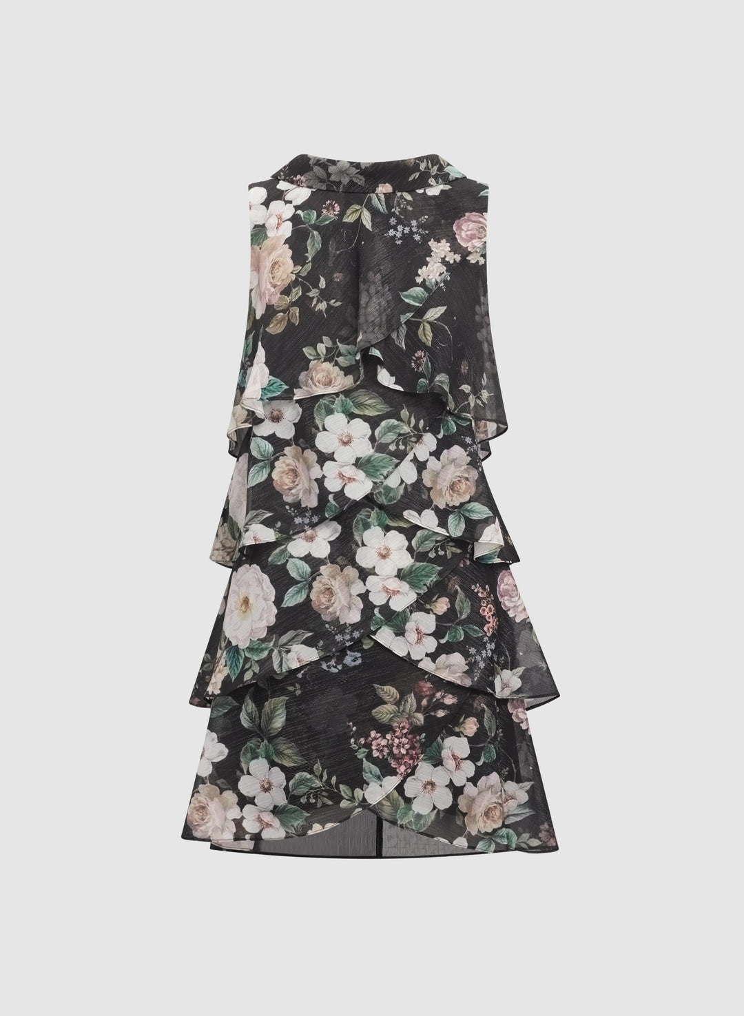 Floral Pattern Tiered Dress
