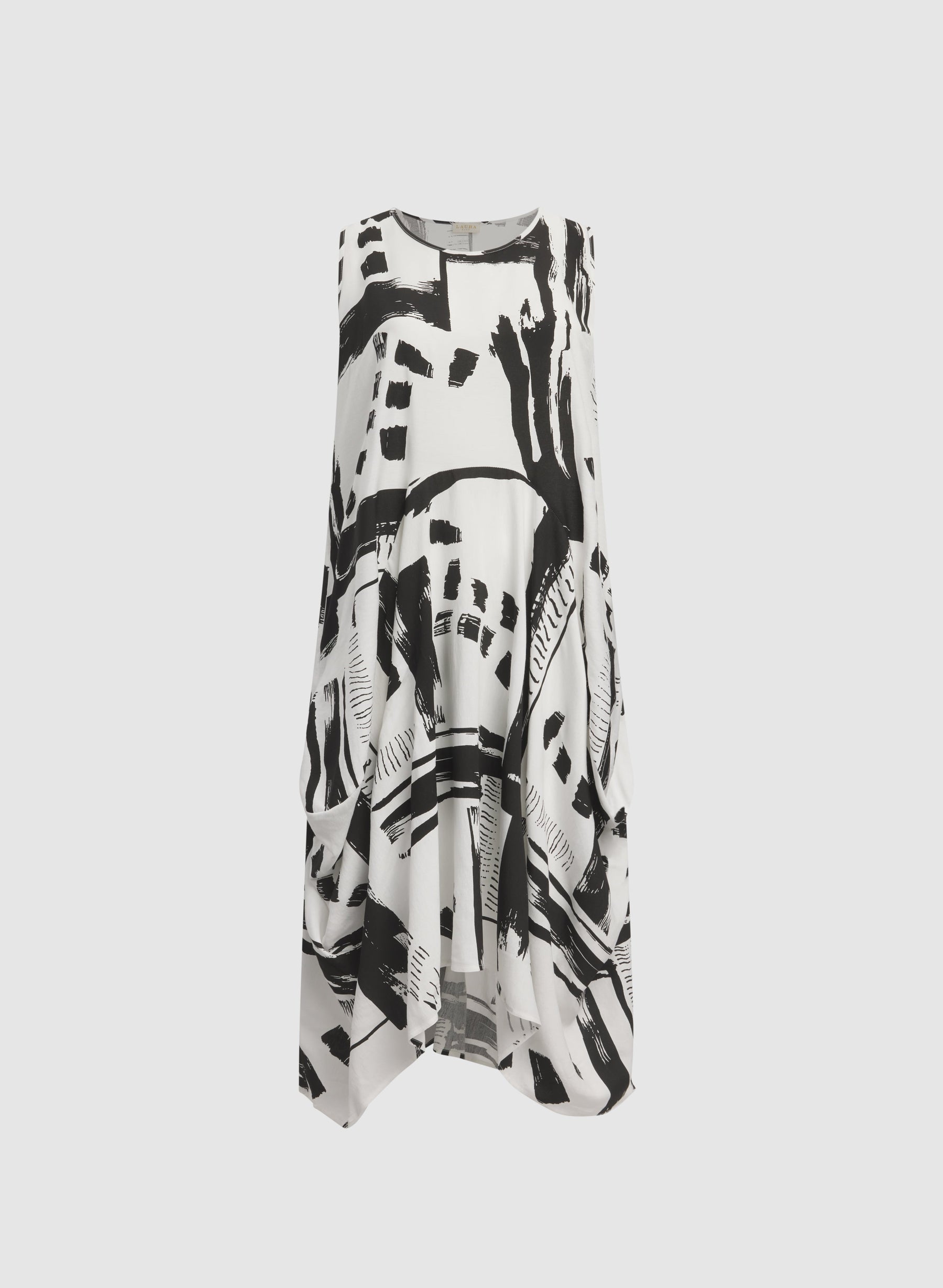 Sleeveless Abstract Print Dress