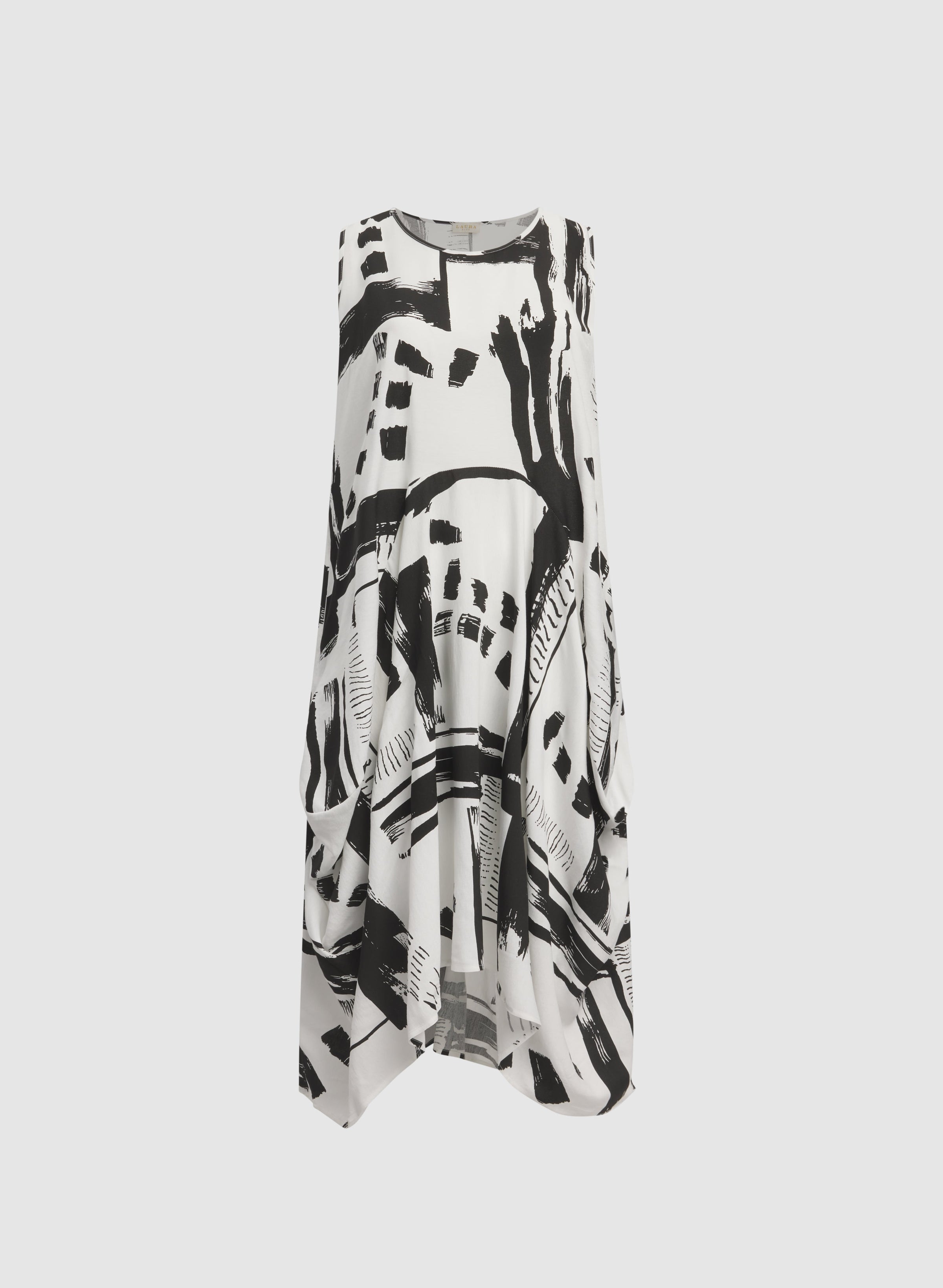 Sleeveless Abstract Print Dress