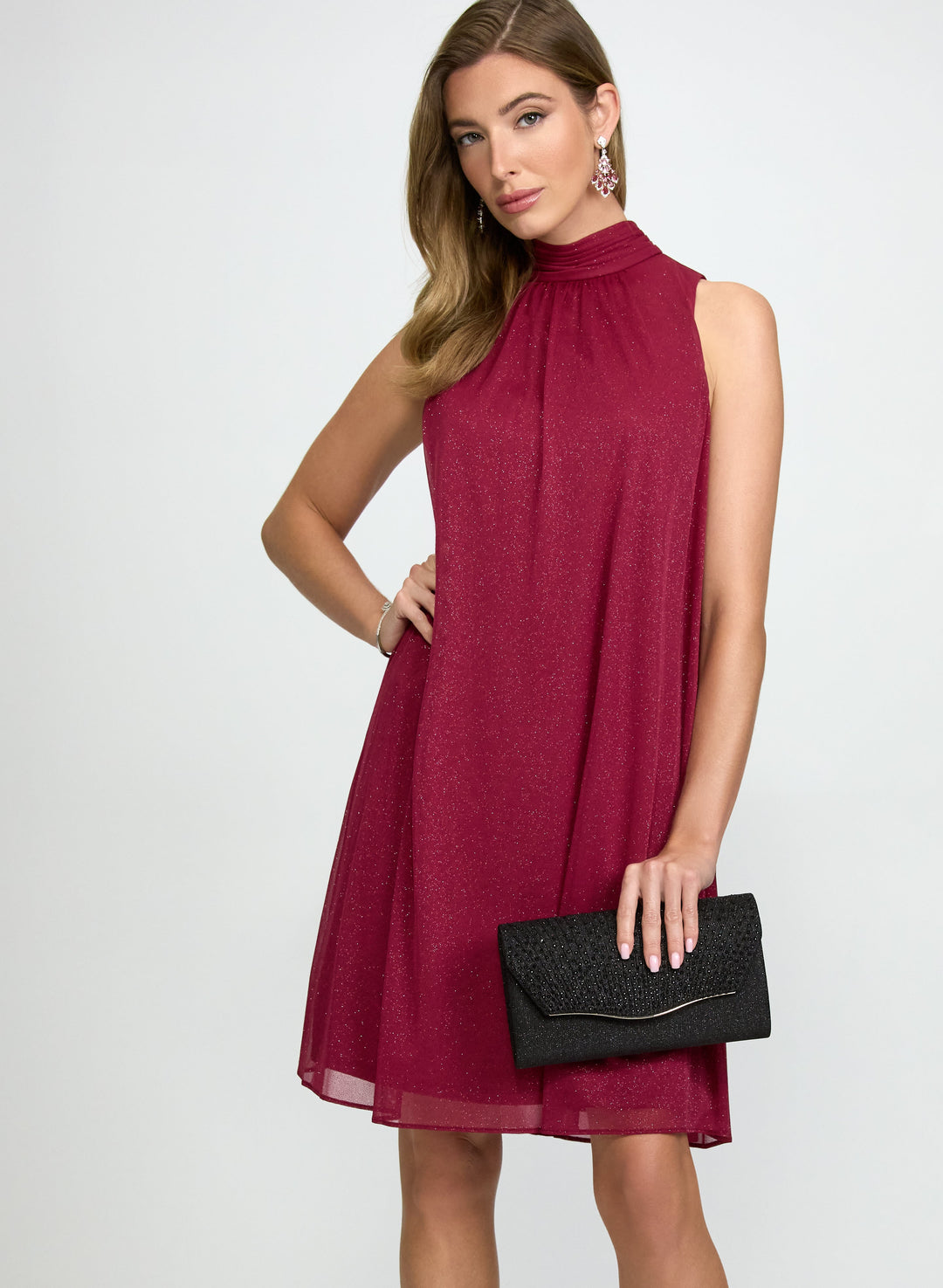 Glitter Halter Neck Dress