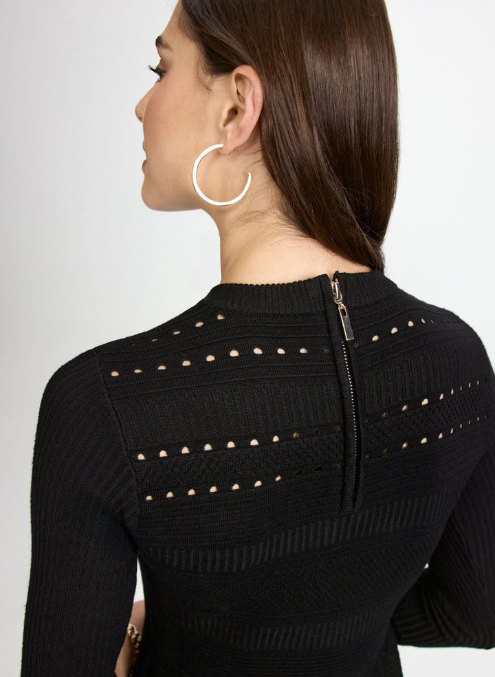 Pointelle Detail Knit Dress