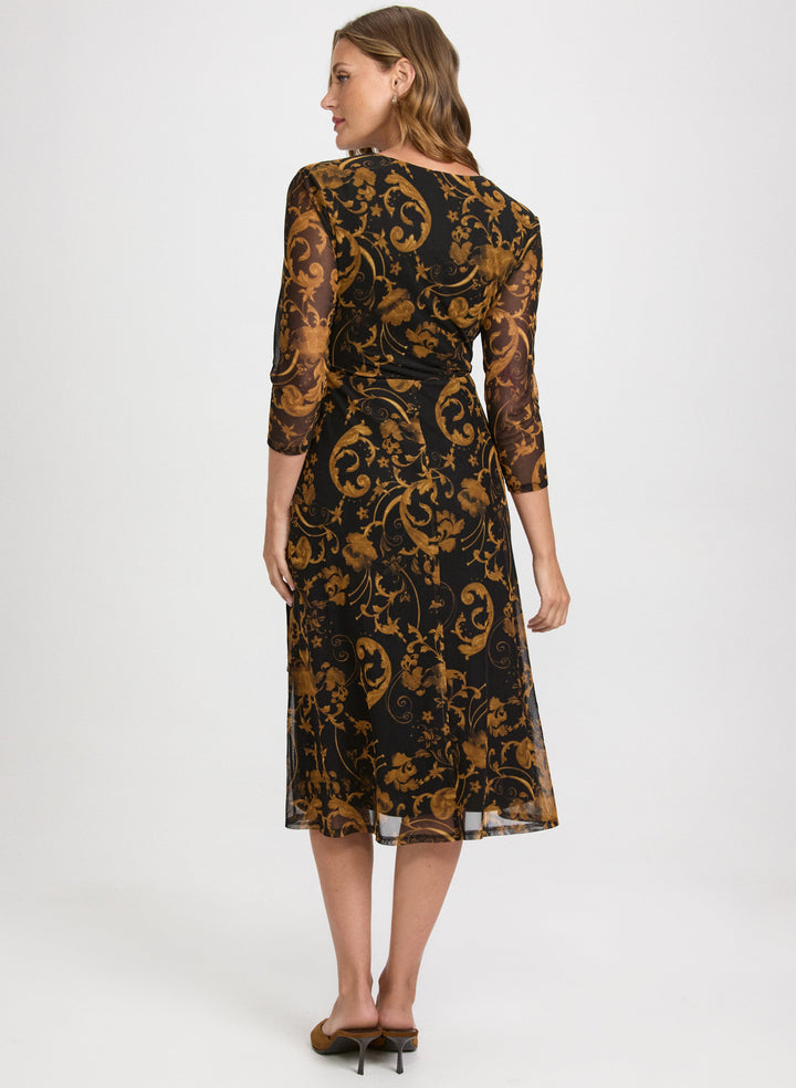 Paisley Faux-Wrap Dress