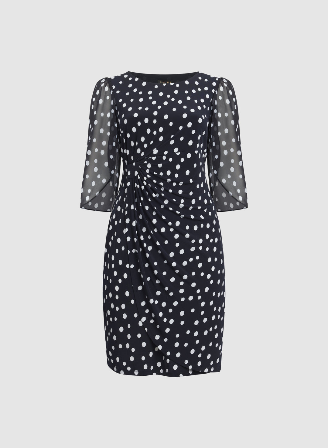 Polka Dot Cape Sleeve Dress