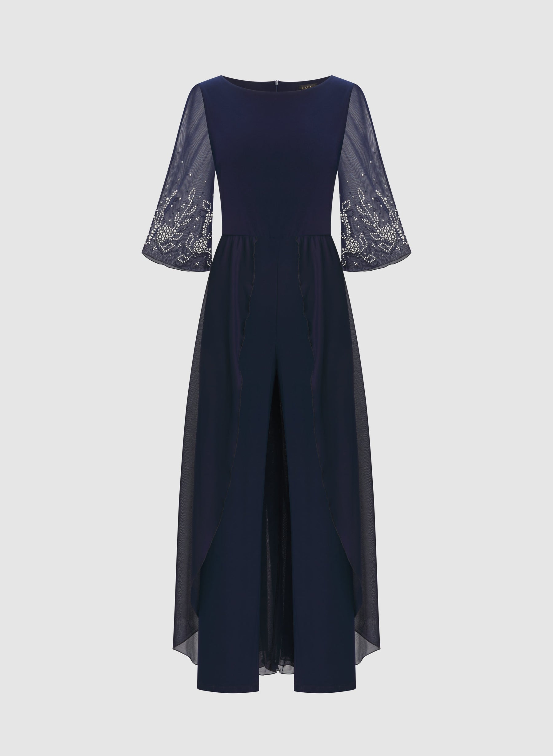 Beaded Chiffon Jumpsuit
