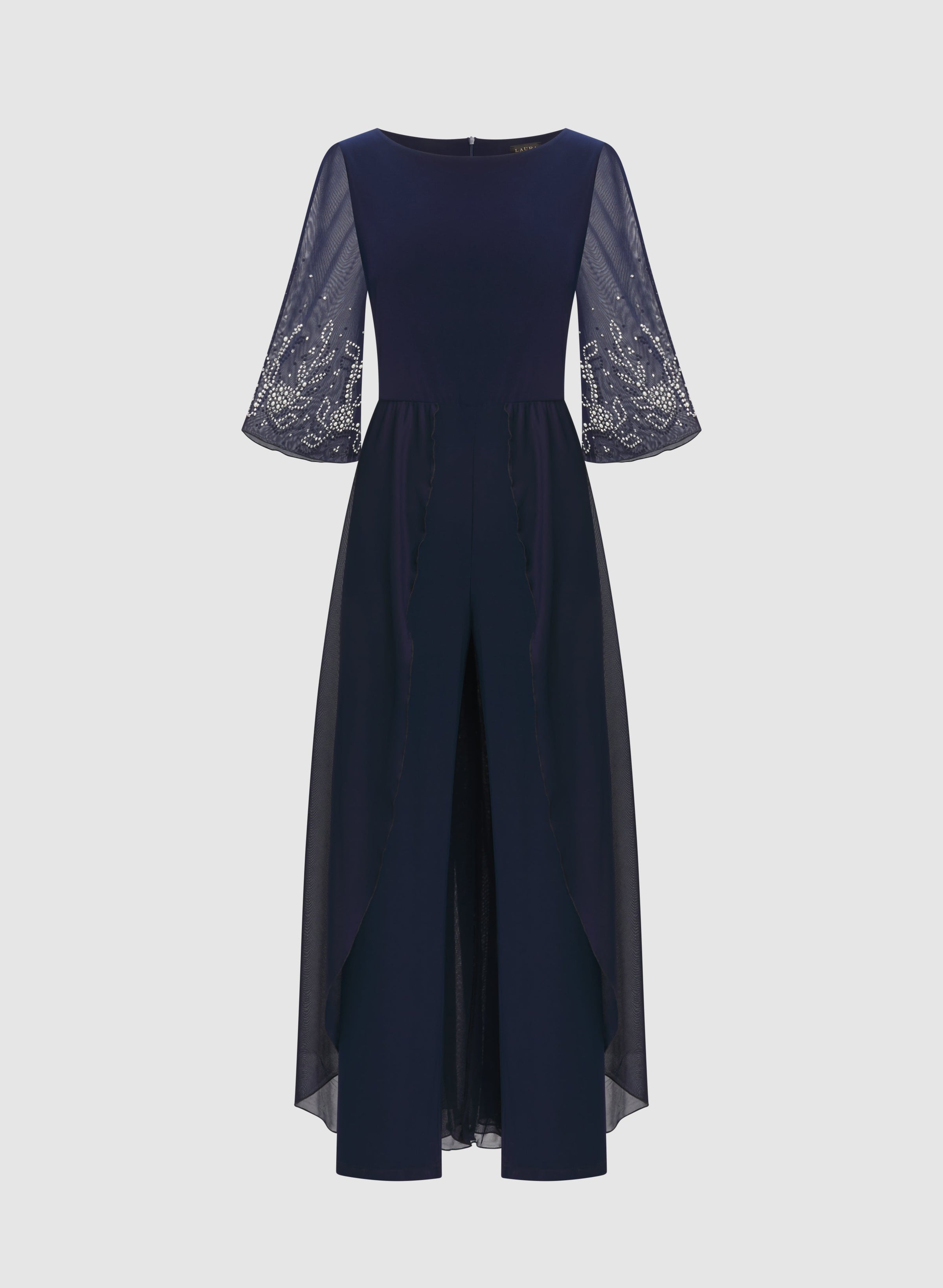 Beaded Chiffon Jumpsuit