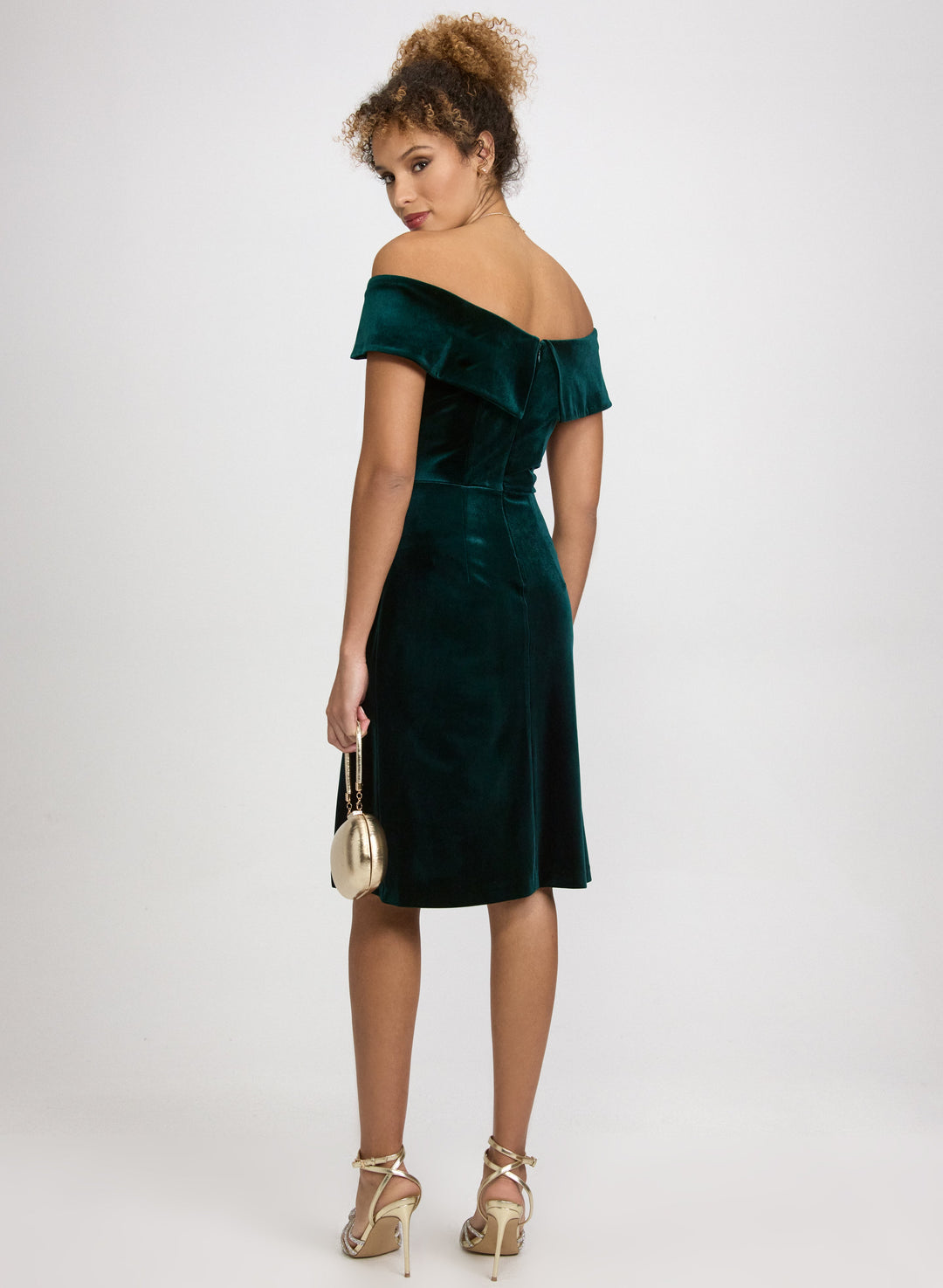 Off-The-Shoulder Velvet Dress