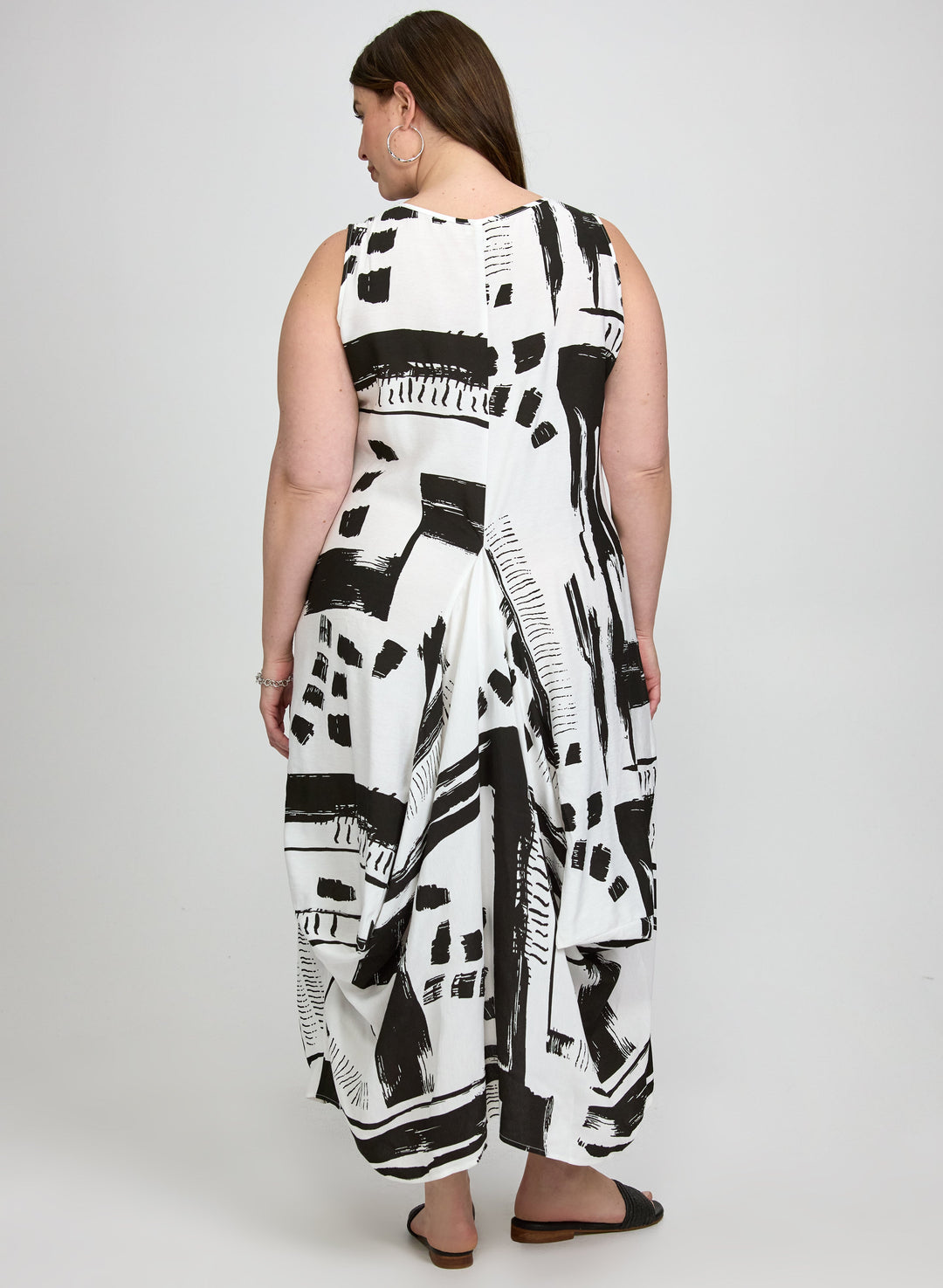 Sleeveless Abstract Print Dress