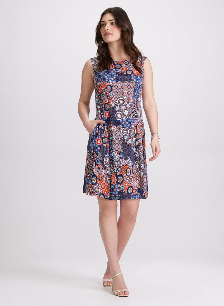 Geometric Tile Print Dress