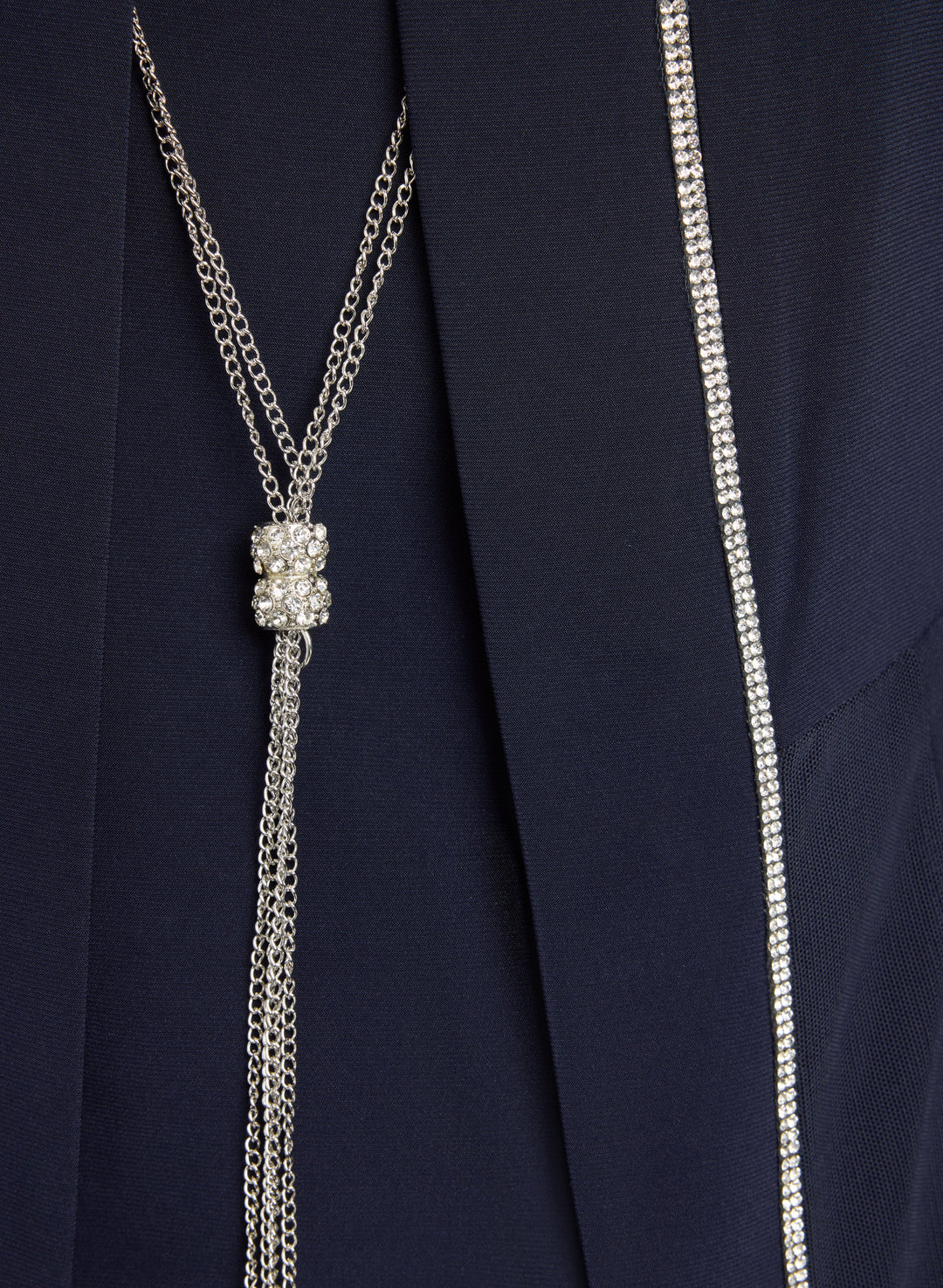 Rhinestone Trim Jacket, Top & Pants Set