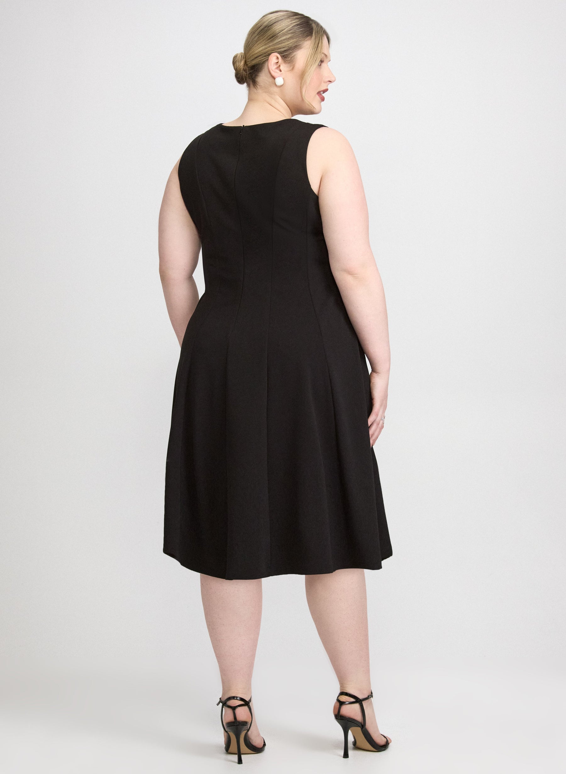 Crepe Fit and Flare Dress
