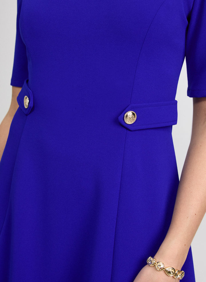 Buttoned-Tab Detail Dress