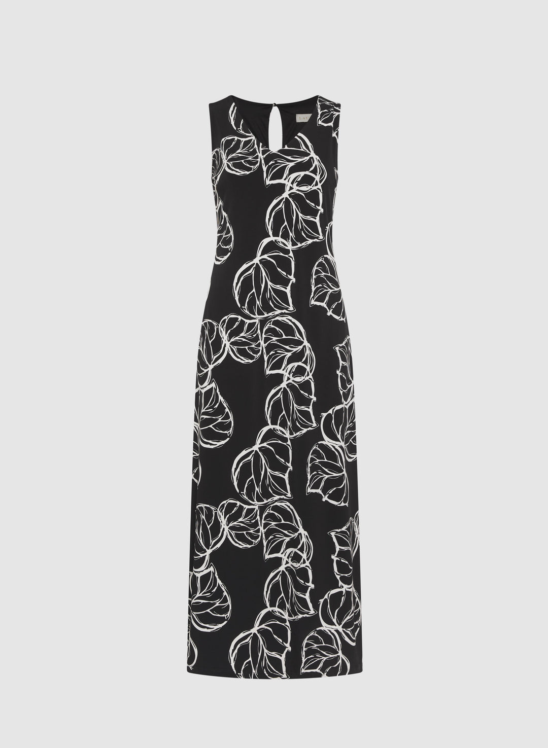 Leaf Print Maxi Dress