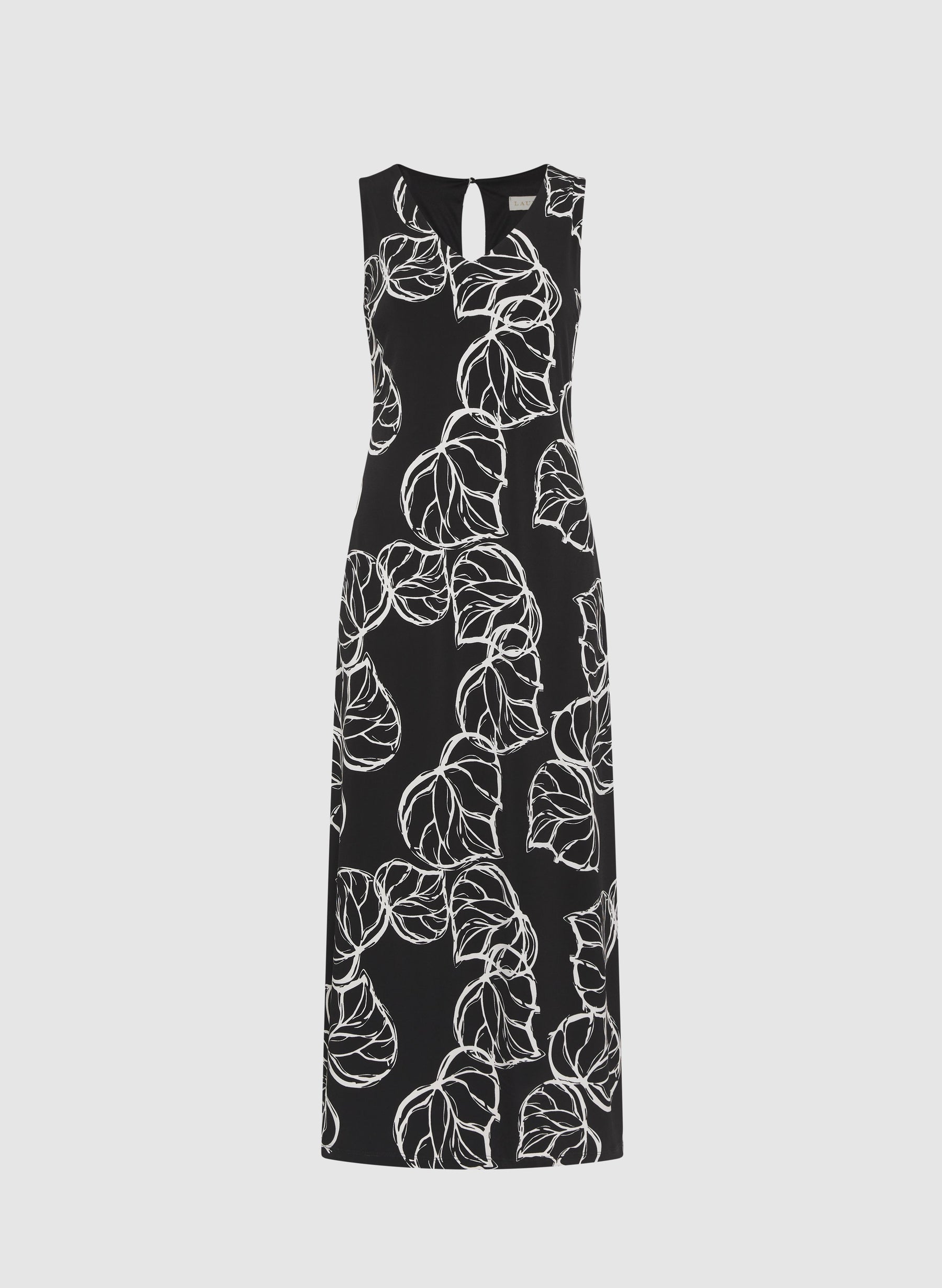 Leaf Print Maxi Dress
