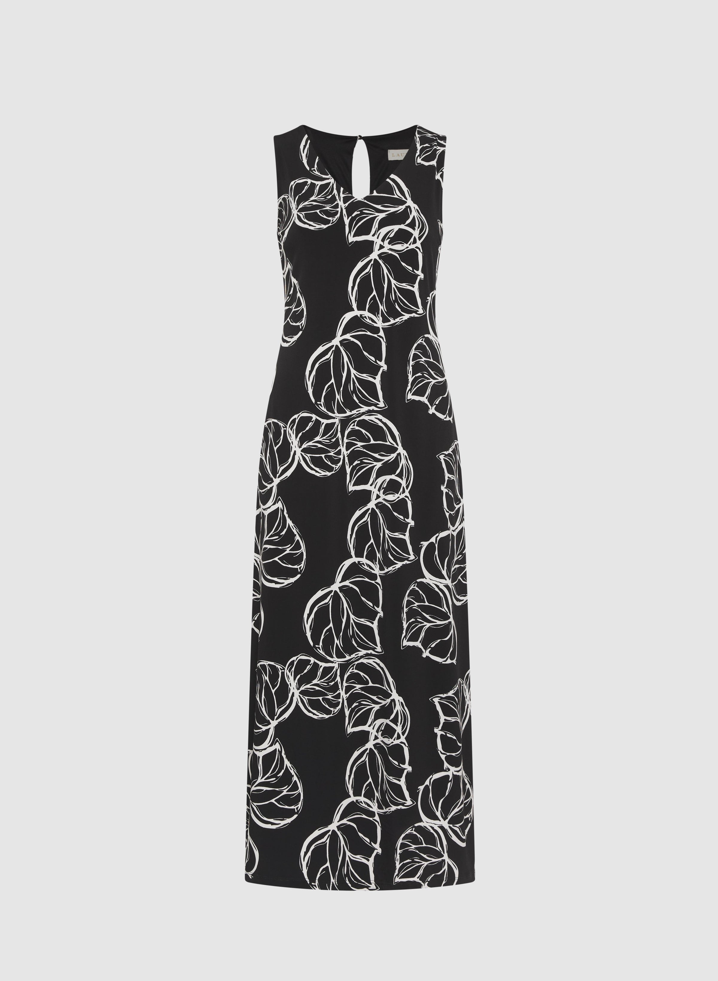 Leaf Print Maxi Dress