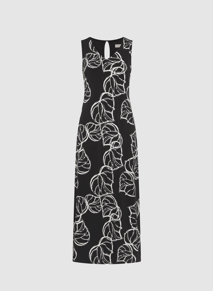 Leaf Print Maxi Dress