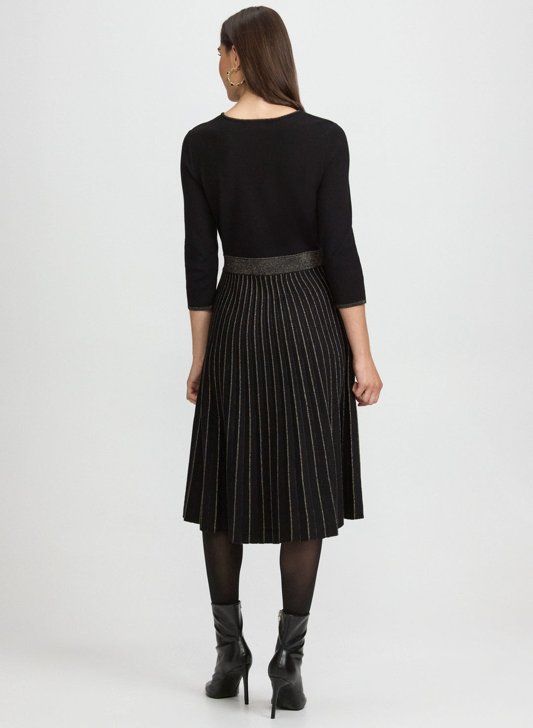 Pleated Metallic Dress