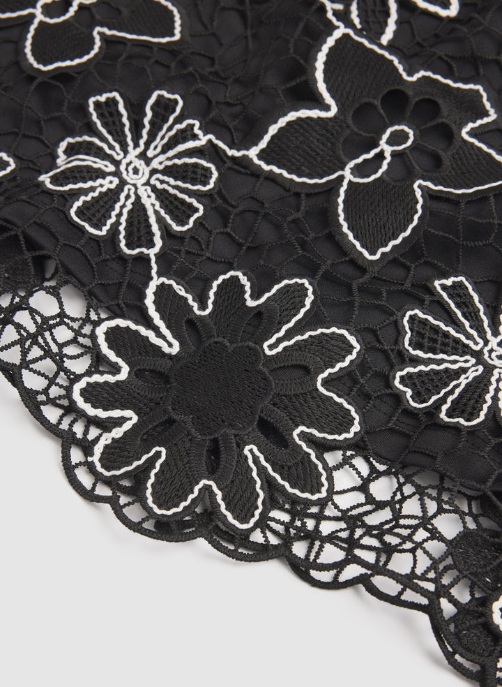 Floral Embroidered Crochet Dress