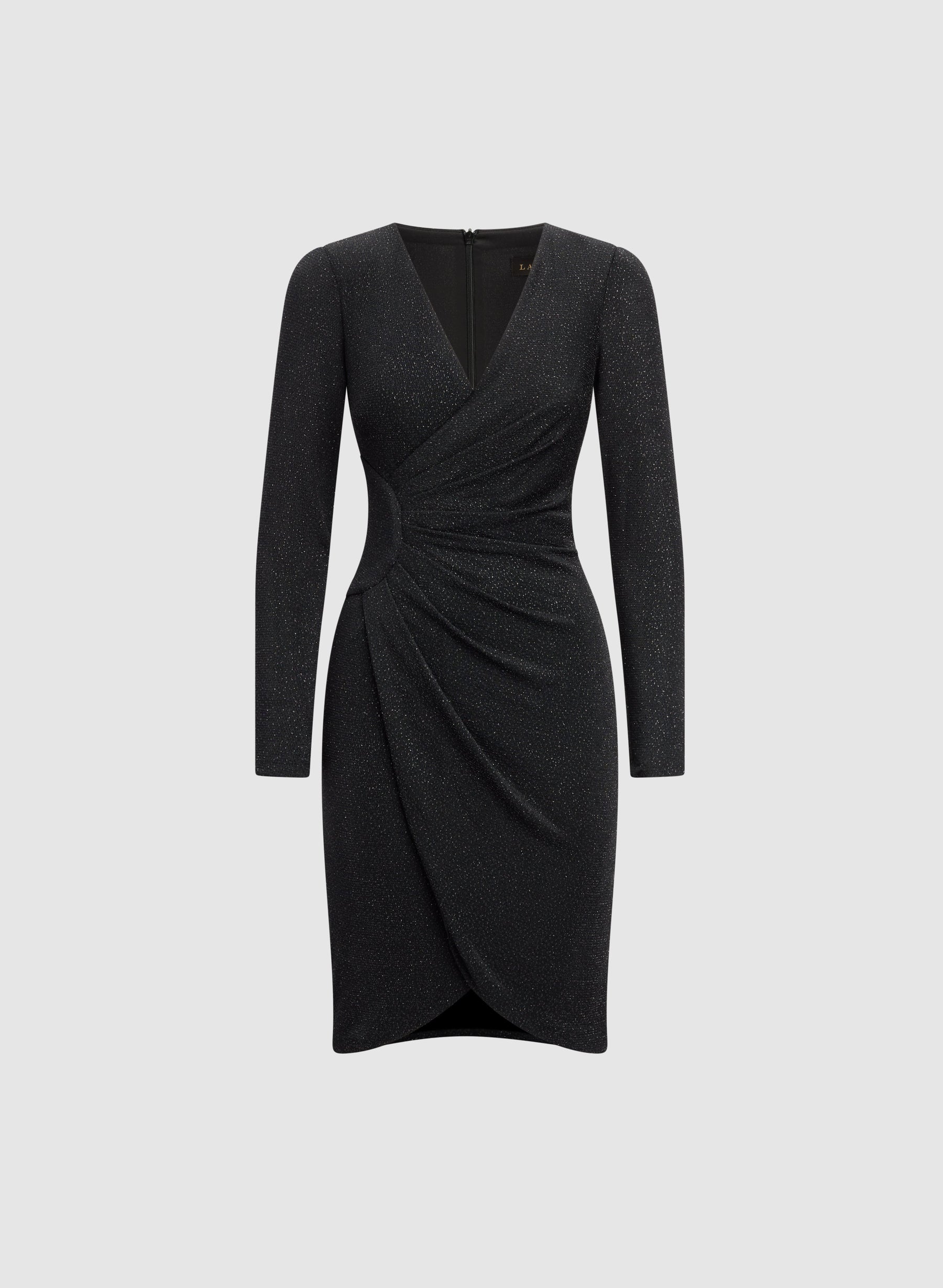 Draped Glitter Knit Dress