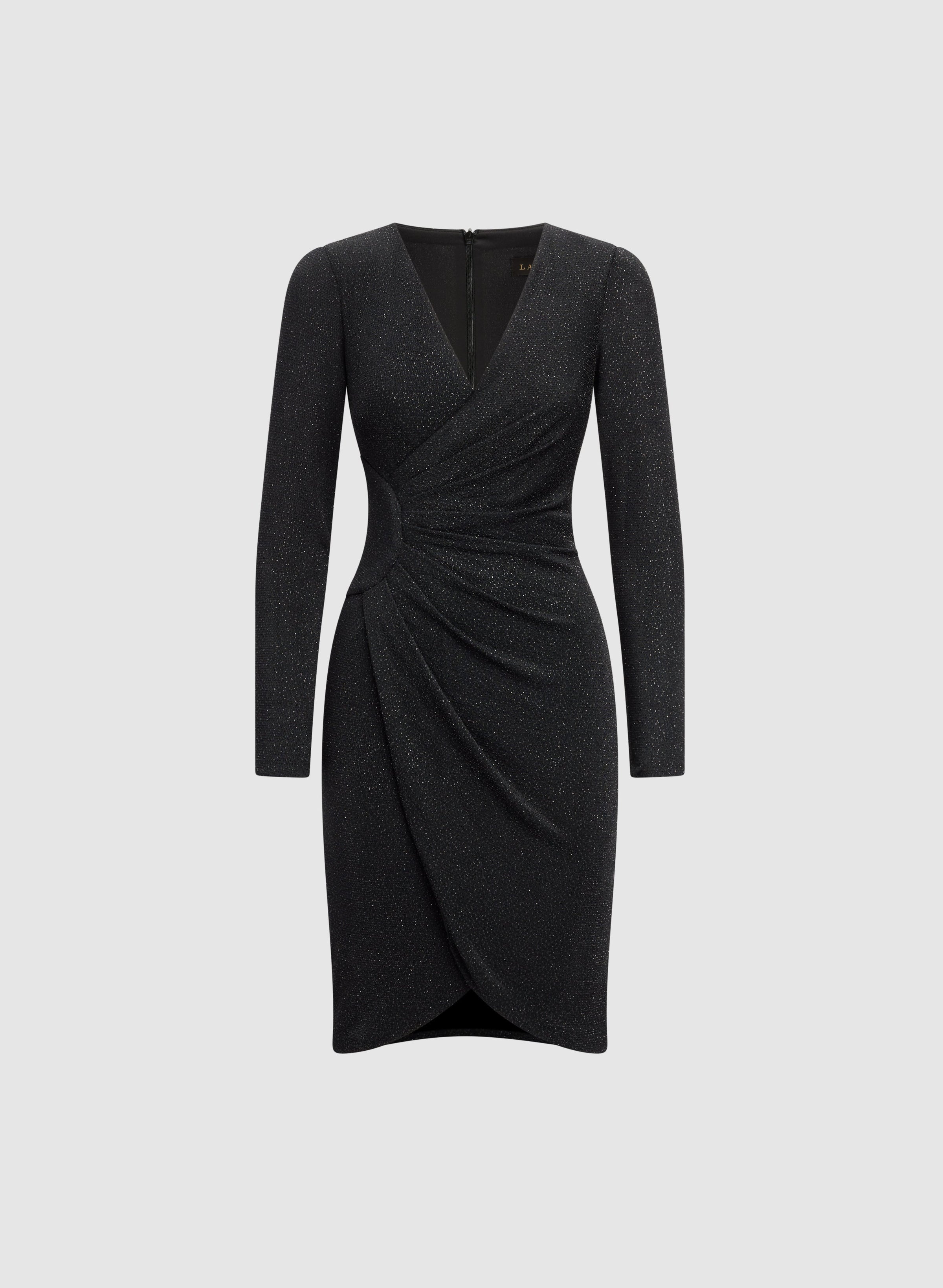 Draped Glitter Knit Dress