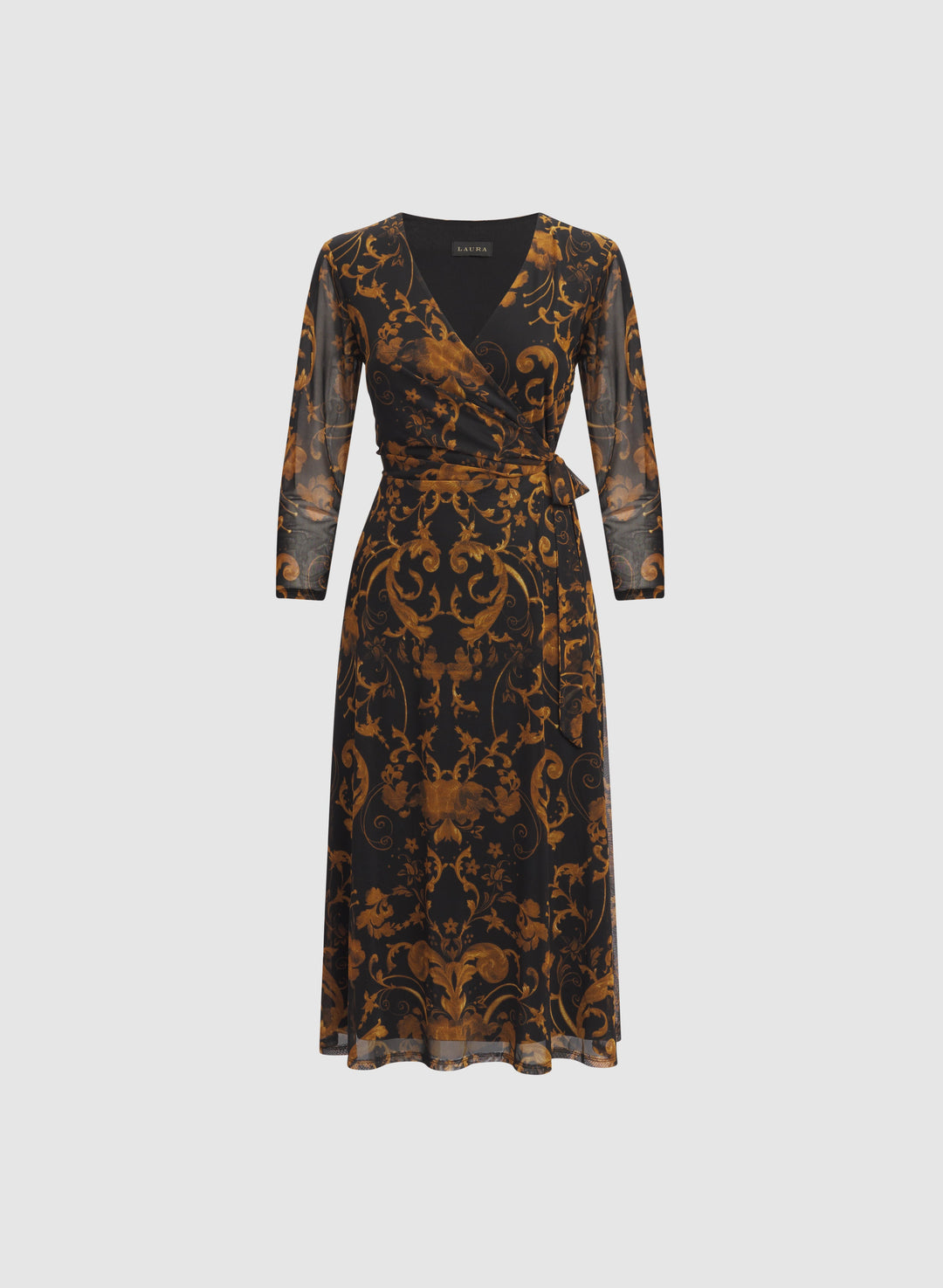 Paisley Faux-Wrap Dress