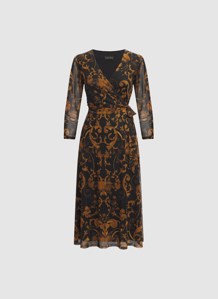 Paisley Faux-Wrap Dress