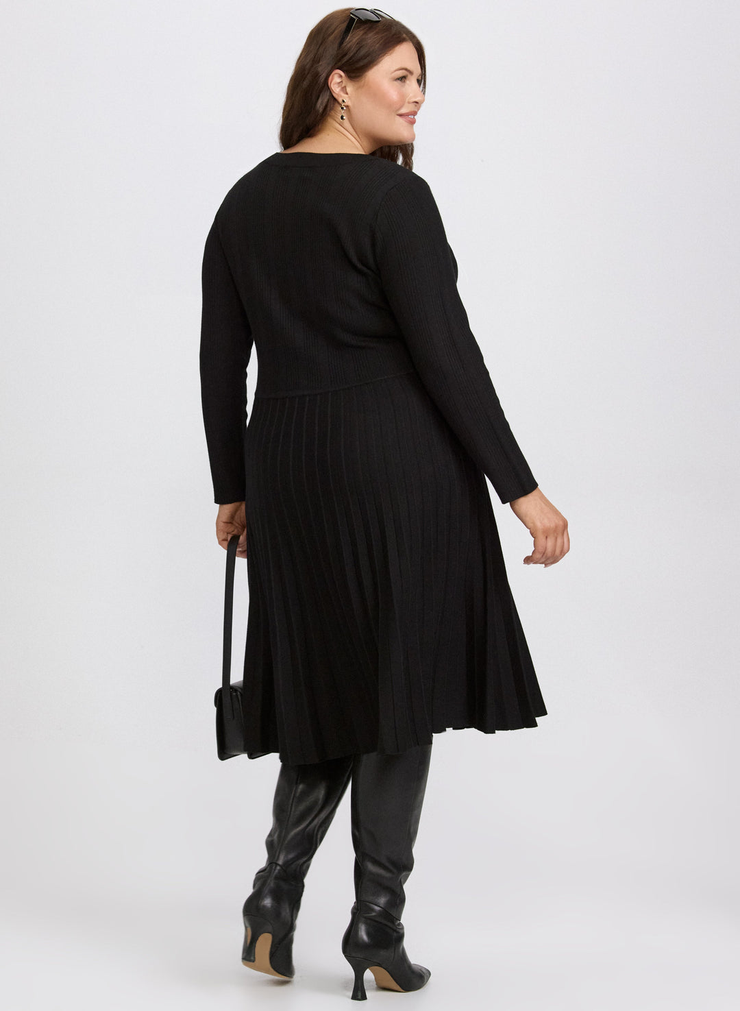 Pleated Sweater Dress