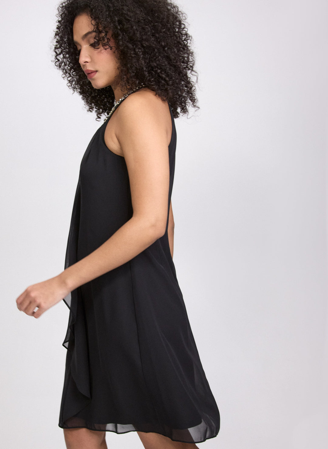 Beaded Halter Neck Dress - Short