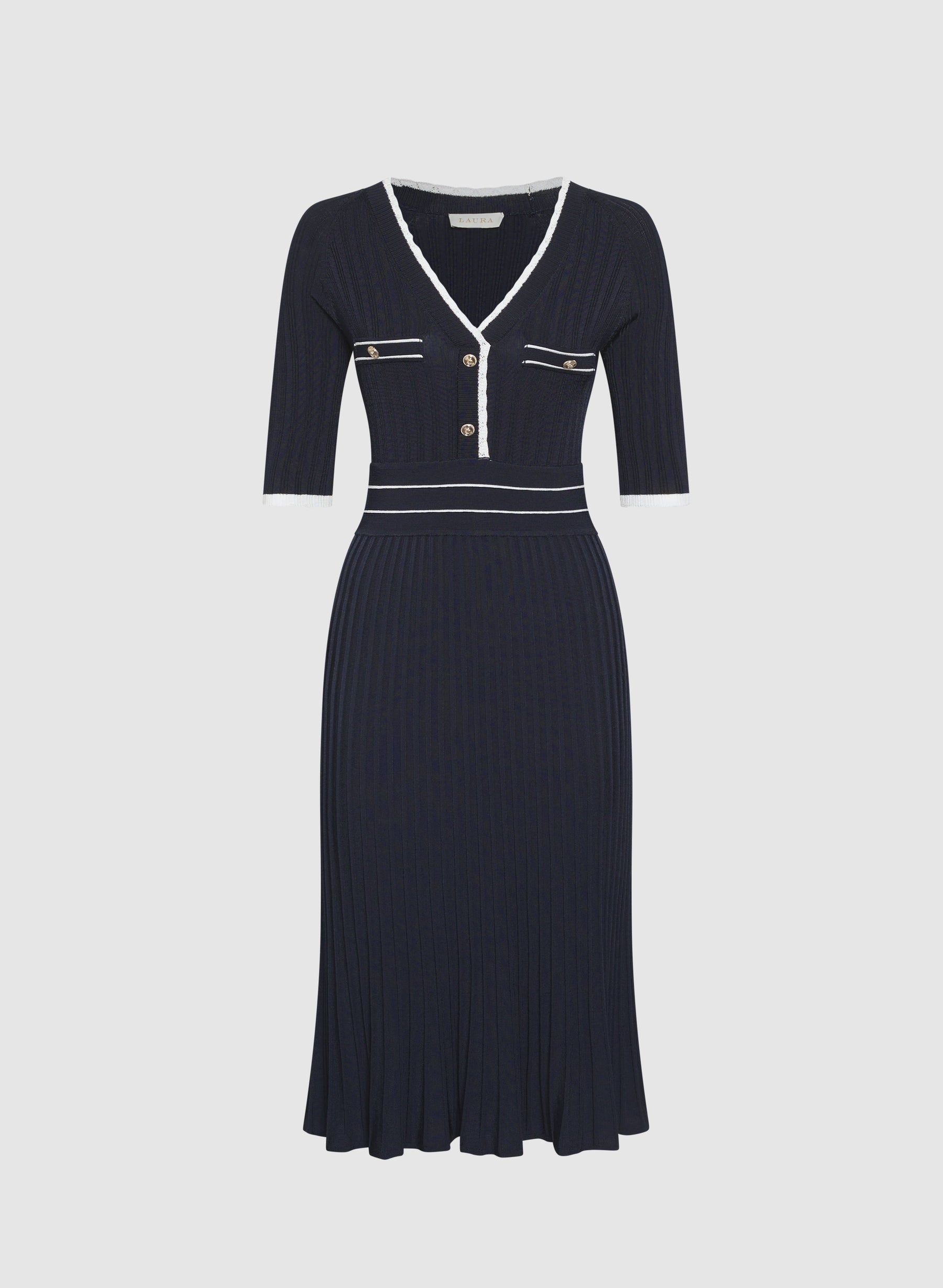 Knit V-Neck Dress