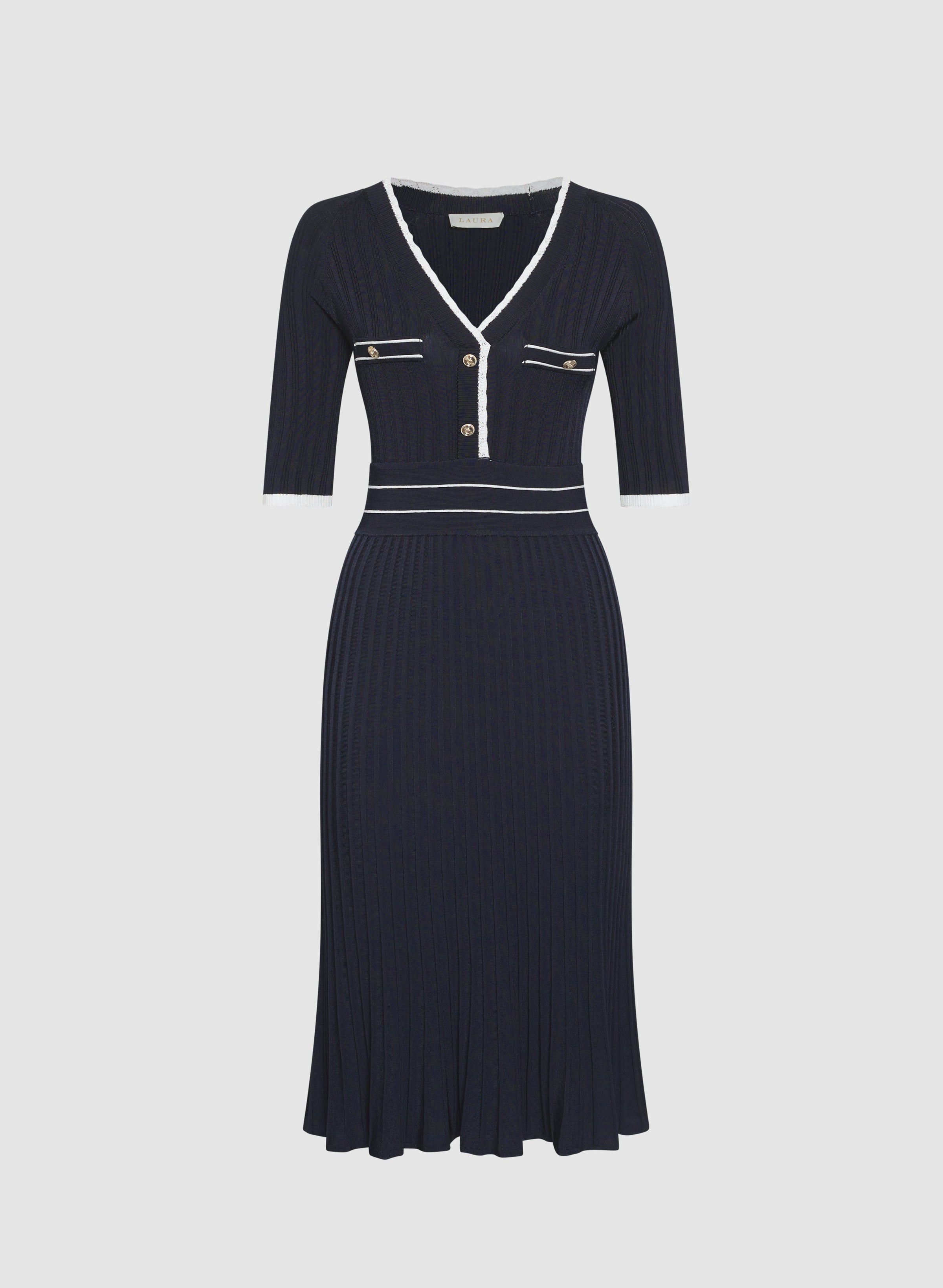 Knit V-Neck Dress