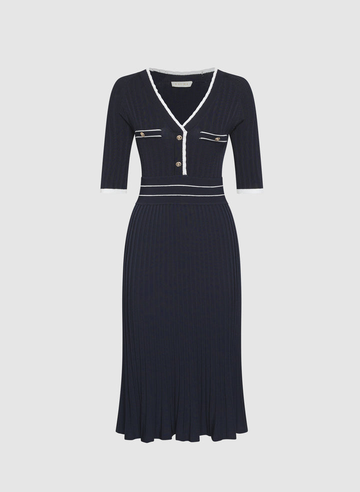 Knit V-Neck Dress
