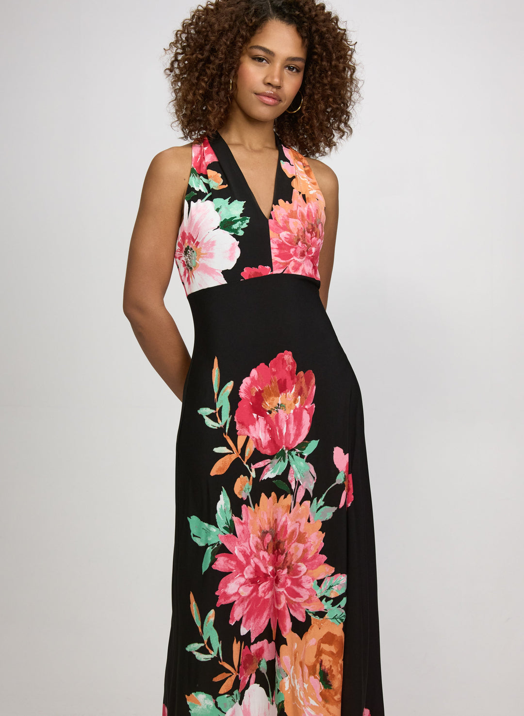 Floral Placement Print Dress