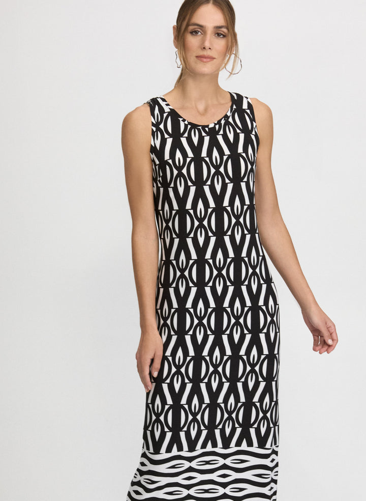 Contrast Geometric Print Dress
