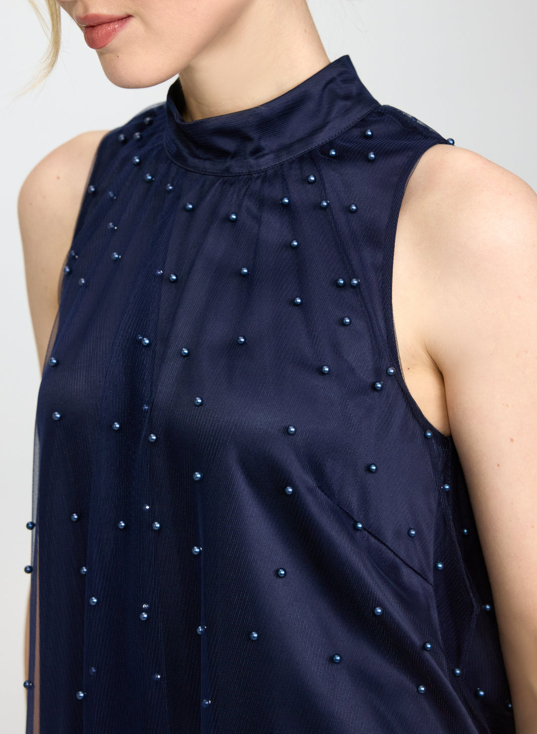 Tonal Pearl Embellished Dress