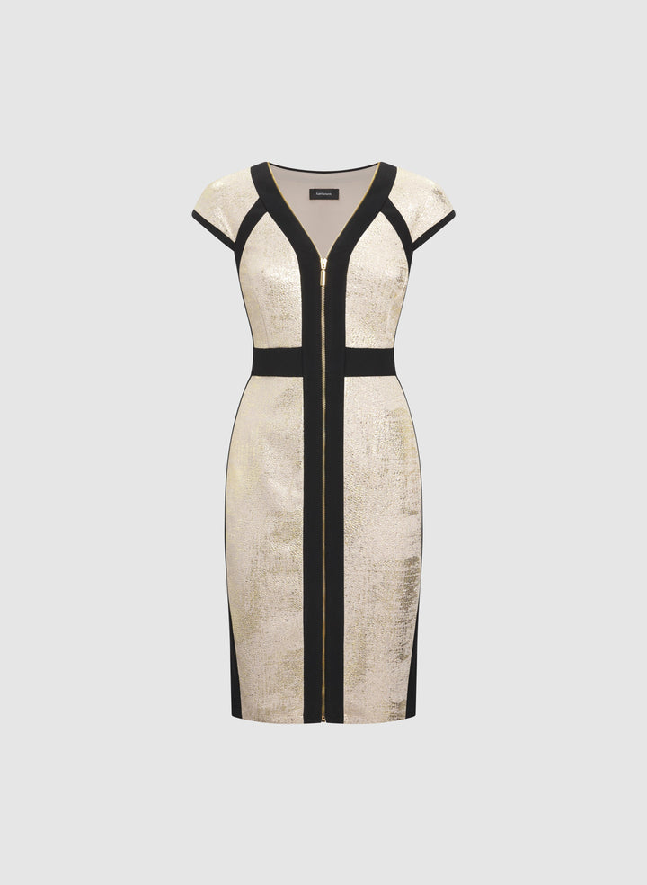 Colour Block Zip-Front Dress