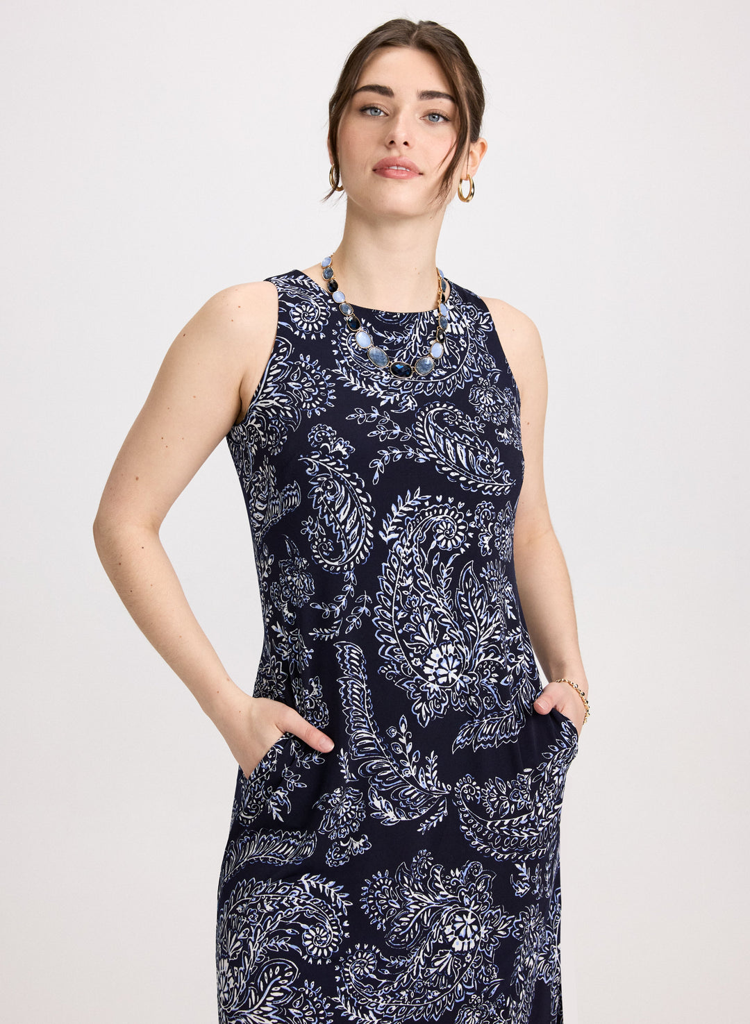 Long Paisley Print Dress