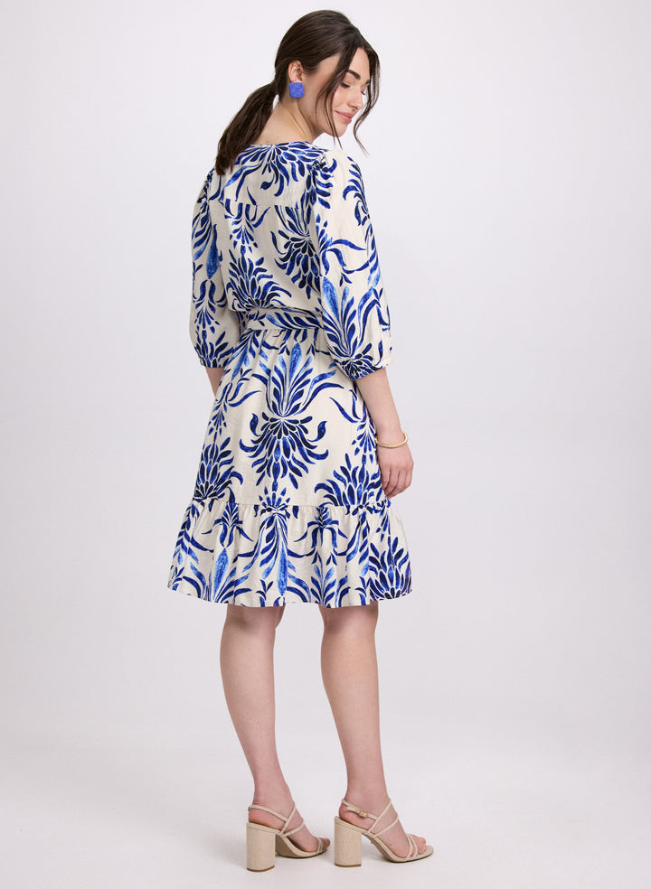 Printed Elbow Sleeve Dress