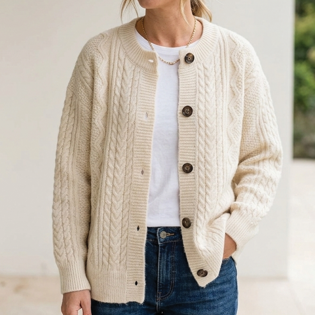 Audrey - Oversized Cable Knit Cardigan