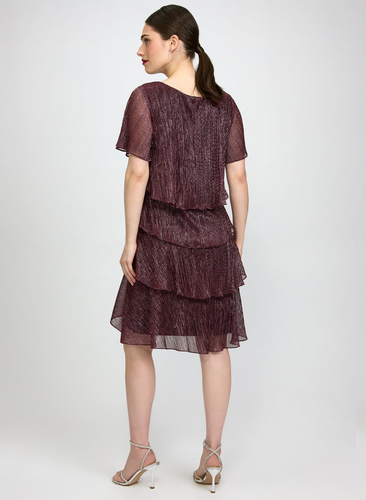 Tiered Metallic Dress