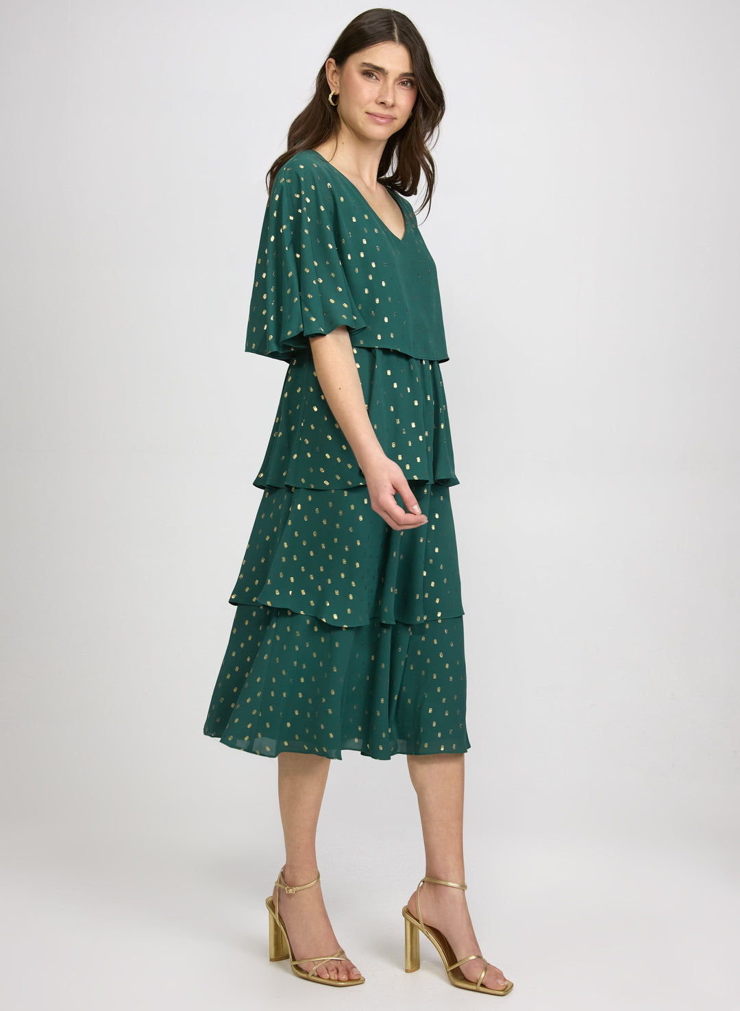 Foiled Chiffon Dress