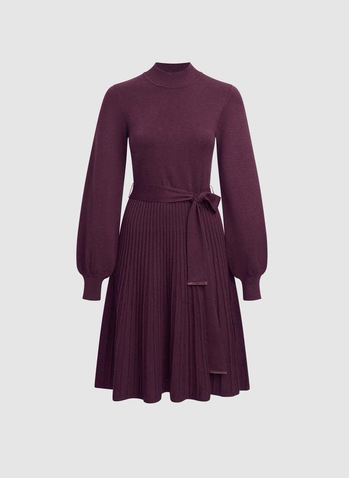 Pleated Sweater Dress